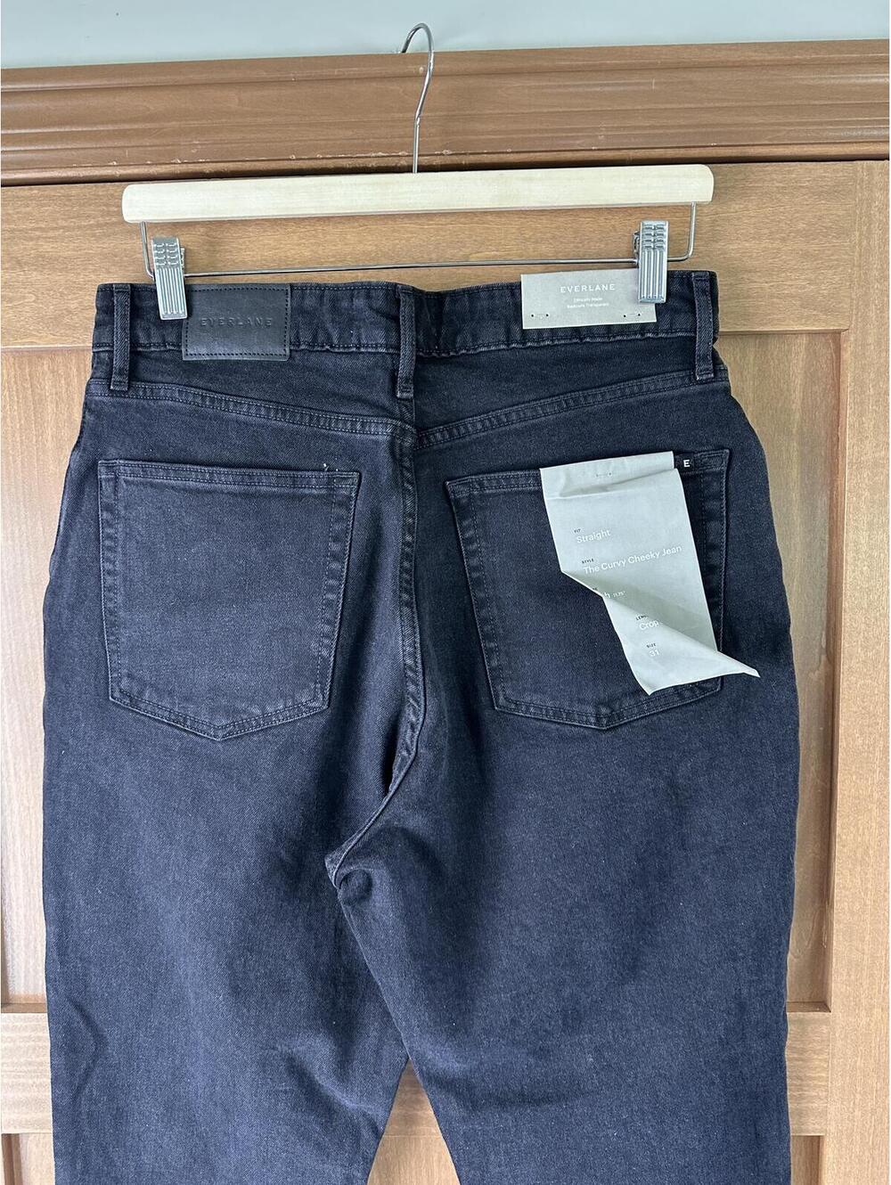 NWT Everlane The Curvy Cheeky Jean Crop Straight Leg Black Women’s size 31 - Picture 4 of 15